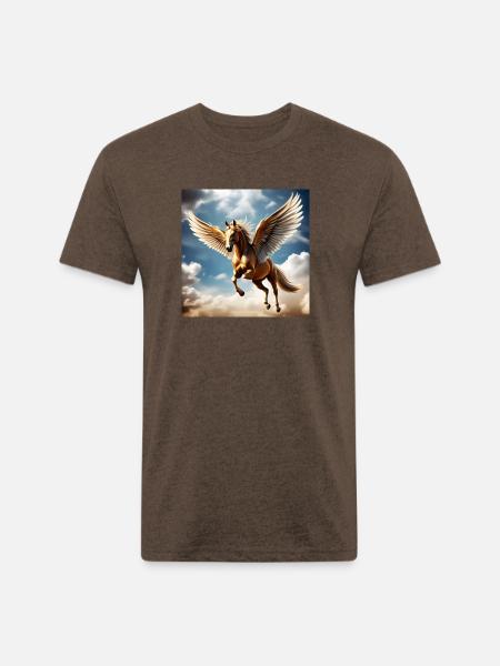 Pegasus with Vital Energy - Unisex Poly/Cotton T-Shirt - heather espresso