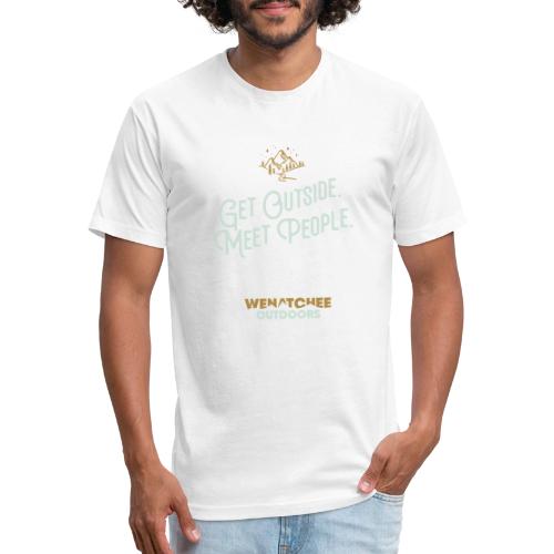 Get Outside. Meet People. 2-Tone, Alternate - Men’s Fitted Poly/Cotton T-Shirt