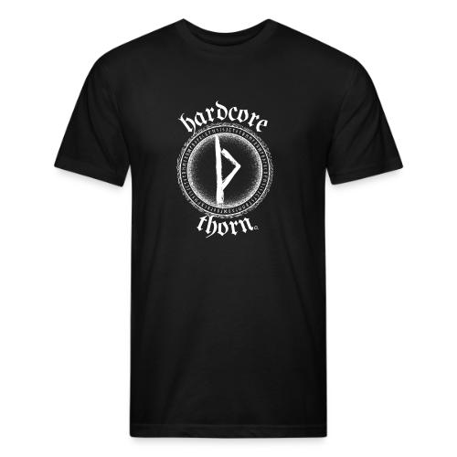 Hardcore Thorn (white design) - Men’s Fitted Poly/Cotton T-Shirt