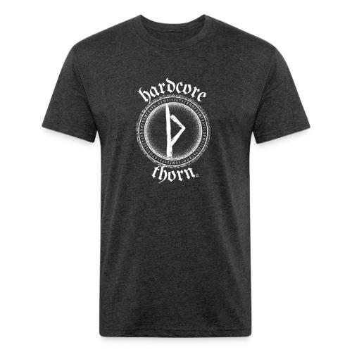 Hardcore Thorn (white design) - Men’s Fitted Poly/Cotton T-Shirt