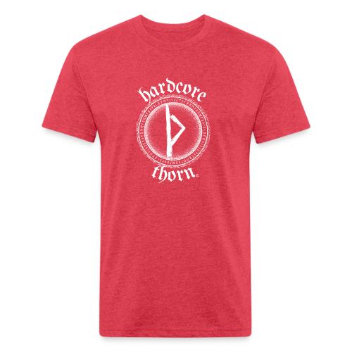 Hardcore Thorn (white design) - Men’s Fitted Poly/Cotton T-Shirt