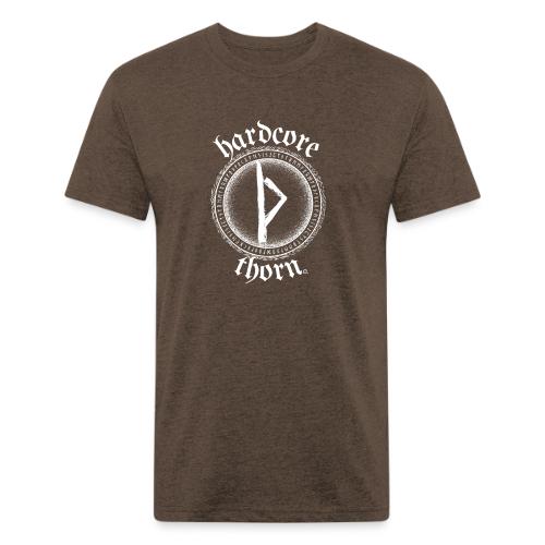 Hardcore Thorn (white design) - Men’s Fitted Poly/Cotton T-Shirt