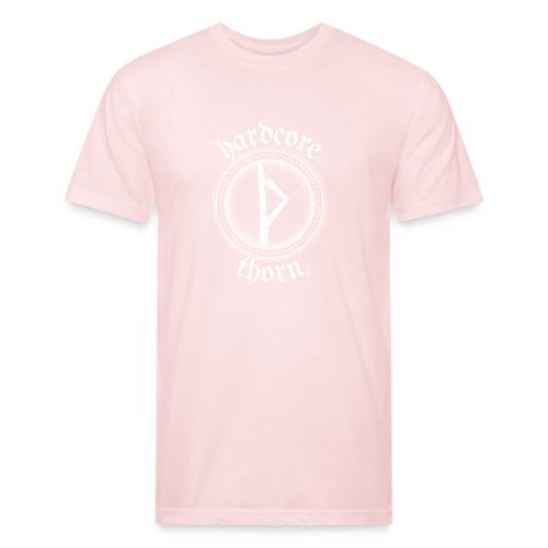 Hardcore Thorn (white design) - Men’s Fitted Poly/Cotton T-Shirt