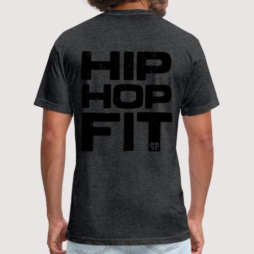 Hip-Hop Fit logo (Black distressed) - Men’s Fitted Poly/Cotton T-Shirt