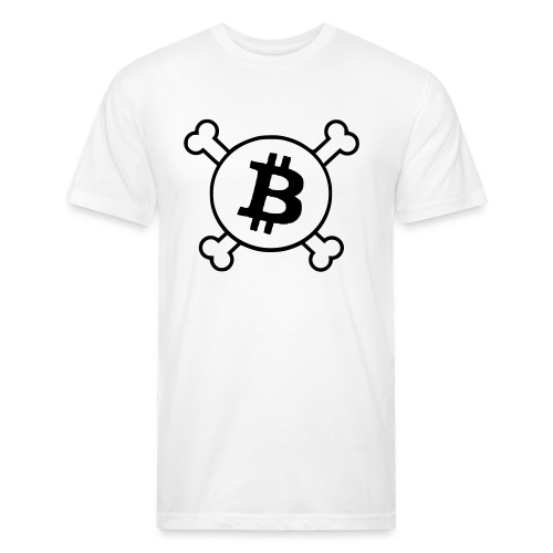 btc pirateflag jolly roger bitcoin pirate flag - Fitted Cotton/Poly T-Shirt by Next Level