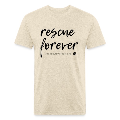 Rescue Forever Cursive Large - Fitted Cotton/Poly T-Shirt by Next Level