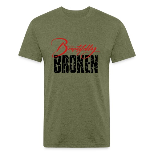 Beautifully Broken - Red & Black print - Fitted Cotton/Poly T-Shirt by Next Level