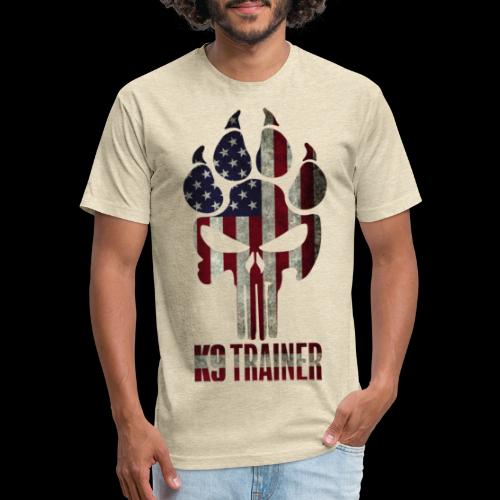 K9 Trainer American Flag: Grunge - Fitted Cotton/Poly T-Shirt by Next Level
