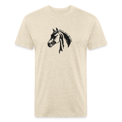 Bridle Ranch Hold Your Horses (Black Design) - Fitted Cotton/Poly T-Shirt by Next Level