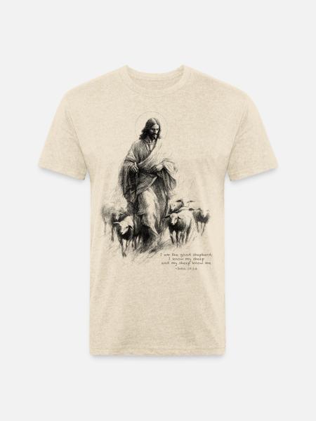 John 10:14 - Unisex Poly/Cotton T-Shirt - heather cream