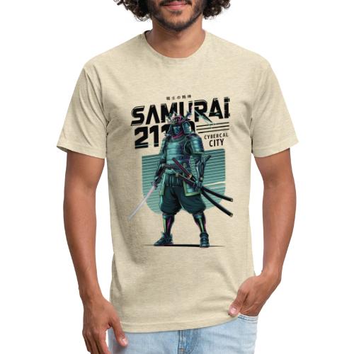 Cyber Samurai 2110: Glowing Katana Warrior - Unisex Poly/Cotton T-Shirt