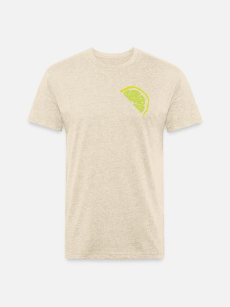 Lemon Slice Neon Pop - Unisex Poly/Cotton T-Shirt - heather cream
