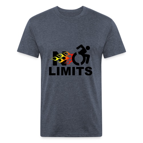 No limits for me with my wheelchair - Men’s Fitted Poly/Cotton T-Shirt