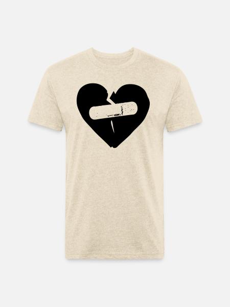 broken hearted - Unisex Poly/Cotton T-Shirt - heather cream