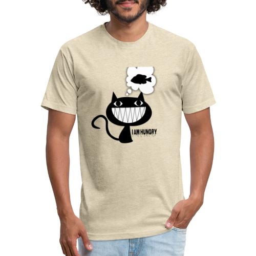 Hungry cat - Men’s Fitted Poly/Cotton T-Shirt