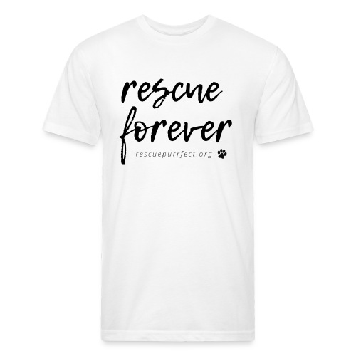 Rescue Forever Cursive Large - Men’s Fitted Poly/Cotton T-Shirt