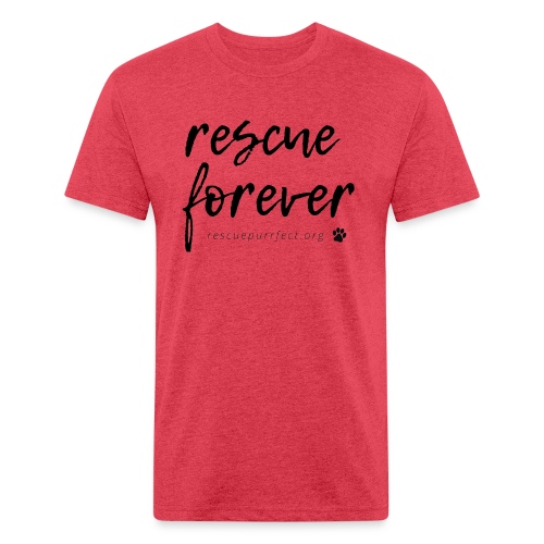 Rescue Forever Cursive Large - Men’s Fitted Poly/Cotton T-Shirt