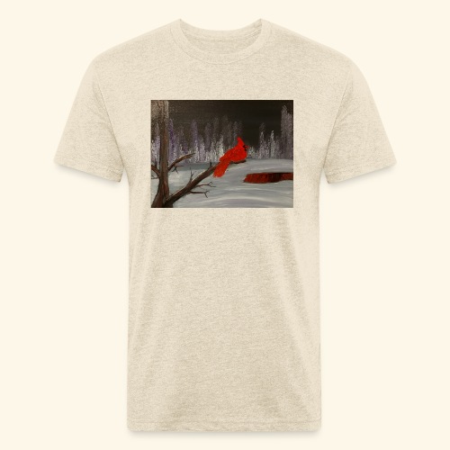 Winter Cardinal - Men’s Fitted Poly/Cotton T-Shirt
