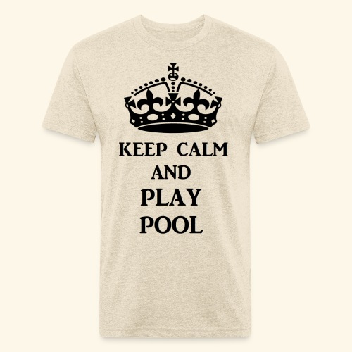 keep calm play pool blk - Men’s Fitted Poly/Cotton T-Shirt
