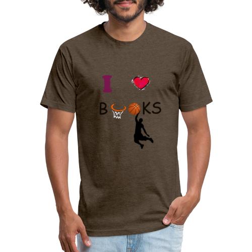 I love Books |Tshirt|Books|Basketball - Men’s Fitted Poly/Cotton T-Shirt