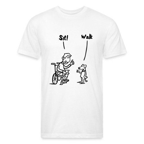 Sit and Walk. Wheelchair humor shirt - Men’s Fitted Poly/Cotton T-Shirt