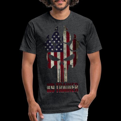 K9 Trainer American Flag: Grunge - Men’s Fitted Poly/Cotton T-Shirt