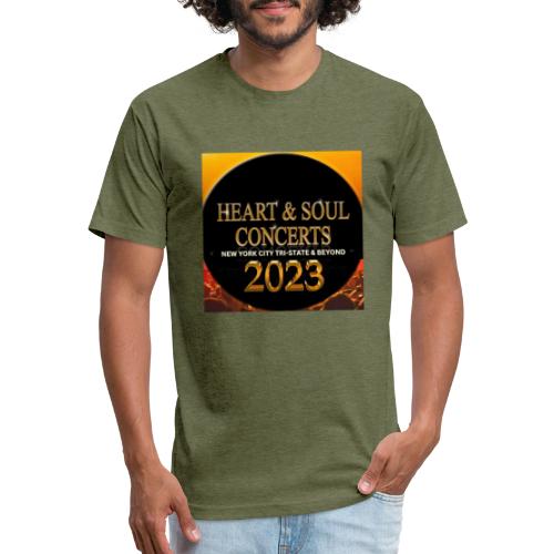 Heart & Soul Concerts brand Logo 2023 - Men’s Fitted Poly/Cotton T-Shirt