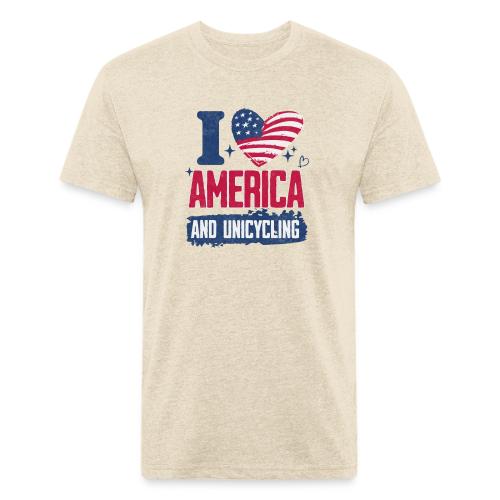 I Love America And Unicycling - Unisex Poly/Cotton T-Shirt