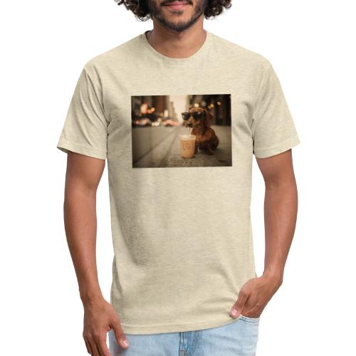 Funny Dachshund Iced Coffee Lover Tee - Unisex Poly/Cotton T-Shirt