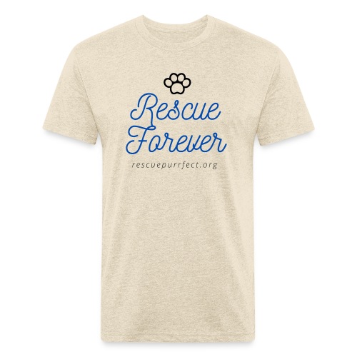 Rescue Purrfect Cursive Paw Print - Men’s Fitted Poly/Cotton T-Shirt