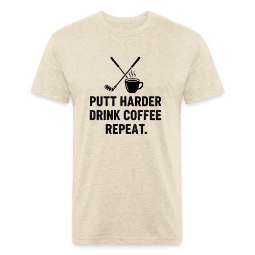 Putt Harder Drink Coffee - Golf Morning Tee - Unisex Poly/Cotton T-Shirt