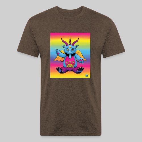 Rainbow Baphomet - Men’s Fitted Poly/Cotton T-Shirt