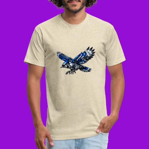 Silver Blue Jay Dive - Men’s Fitted Poly/Cotton T-Shirt