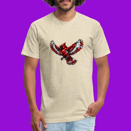 Silver Cardinal in Flight - Men’s Fitted Poly/Cotton T-Shirt