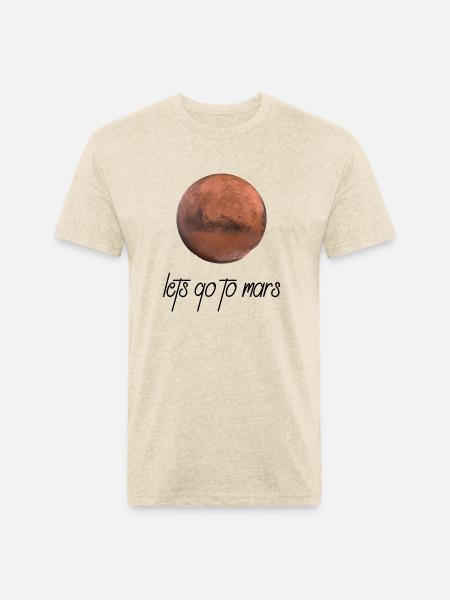 Lets go to Mars - Unisex Poly/Cotton T-Shirt - heather cream
