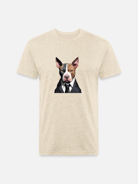 Suited dog - Unisex Poly/Cotton T-Shirt - heather cream