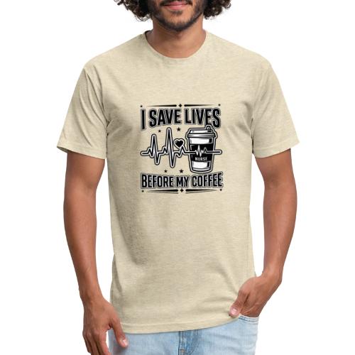 Nurse Coffee Humor - Saving Lives - Unisex Poly/Cotton T-Shirt