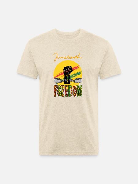 JUNETEENTH FREEDOM APPAREL - Unisex Poly/Cotton T-Shirt - heather cream