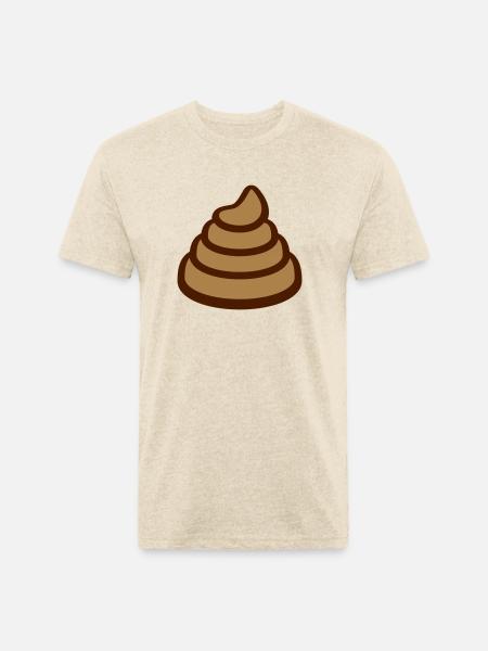 Big poop pile disgusting - Unisex Poly/Cotton T-Shirt - heather cream