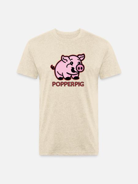 popper pig - Unisex Poly/Cotton T-Shirt - heather cream