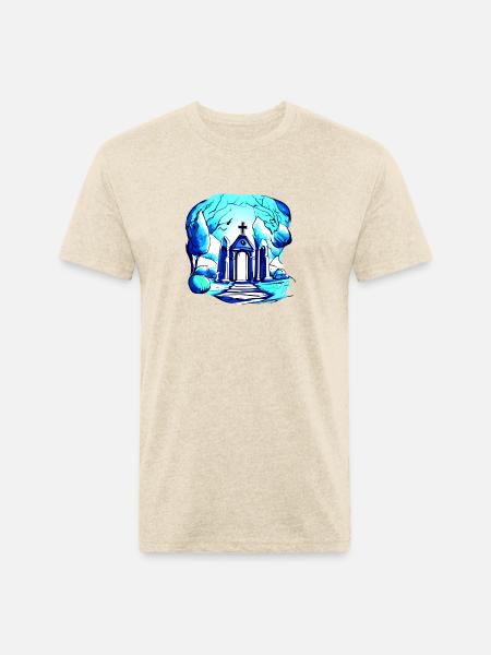 Cemetery Grave Graveyard - Unisex Poly/Cotton T-Shirt - heather cream