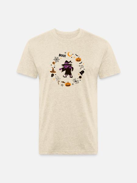 Halloween Witch - Unisex Poly/Cotton T-Shirt - heather cream
