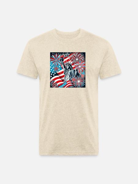July 4th - Unisex Poly/Cotton T-Shirt - heather cream