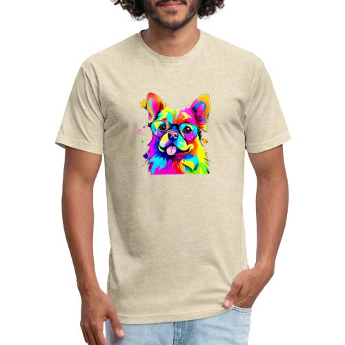 Vibrant Pup: Abstract Dog Art - Unisex Poly/Cotton T-Shirt