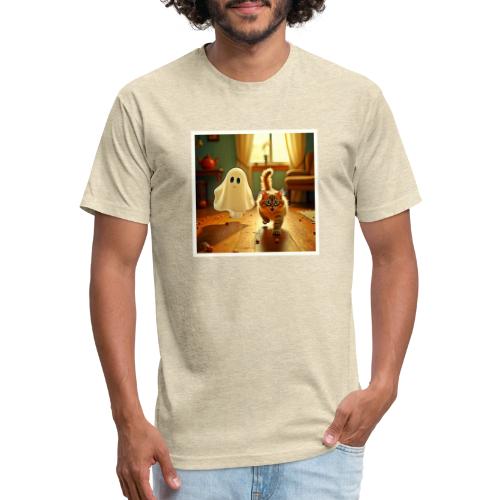 Funny Kitten Spooky Friend - Unisex Poly/Cotton T-Shirt