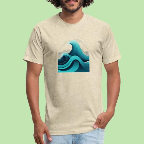 Dynamic Ocean Wave Illustration - Unisex Poly/Cotton T-Shirt