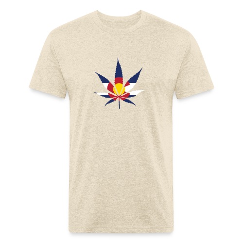 Colorado Pot Leaf Flag - Fitted Cotton/Poly T-Shirt by Next Level