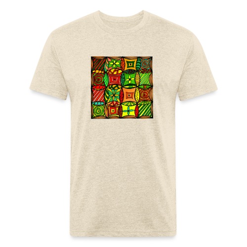 Zentangle naive pattern - Men’s Fitted Poly/Cotton T-Shirt
