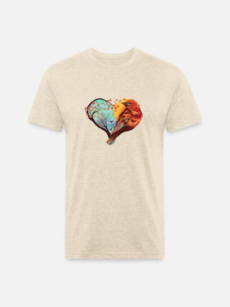 bird - Unisex Poly/Cotton T-Shirt - heather cream