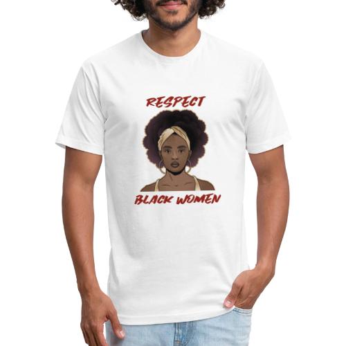 Respect Black Women - Men’s Fitted Poly/Cotton T-Shirt